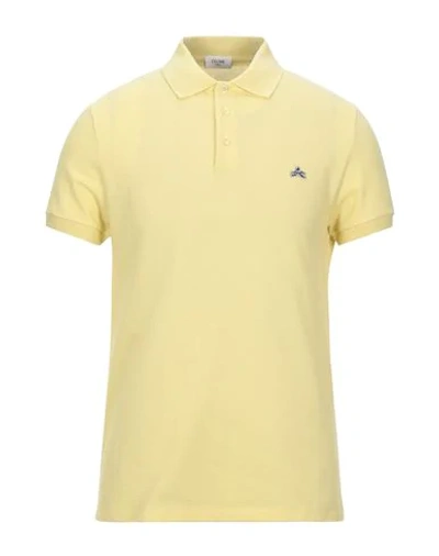 Shop Celine Man Polo Shirt Yellow Size S Cotton