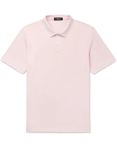 Shop Theory Polo Shirts In Light Pink