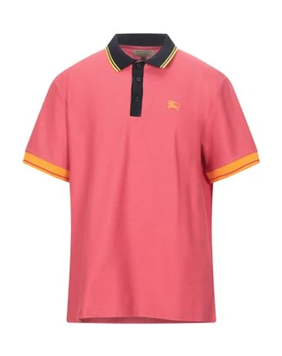 Shop Burberry Polo Shirt In Coral