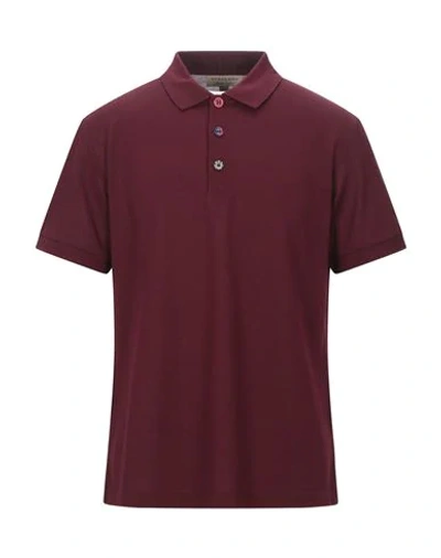 Shop Burberry Polo Shirt In Maroon