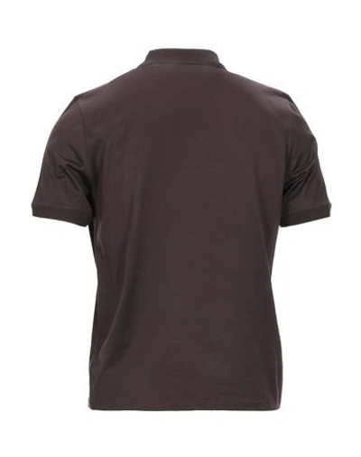 Shop Alpha Studio Polo Shirts In Dark Brown