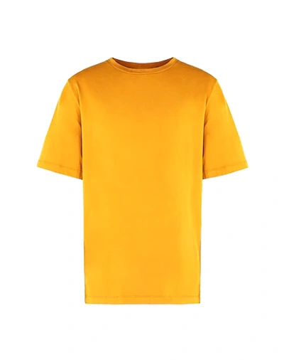 Shop 8 By Yoox Organic Cotton Oversized Fit S/sleeve T-shirt Man T-shirt Ocher Size Xl Organic Cotton In Yellow