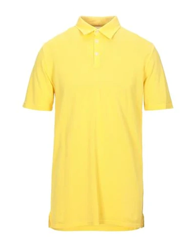 Shop Fedeli Man Polo Shirt Yellow Size 44 Cotton