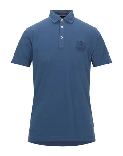 Shop Aquascutum Polo Shirts In Slate Blue