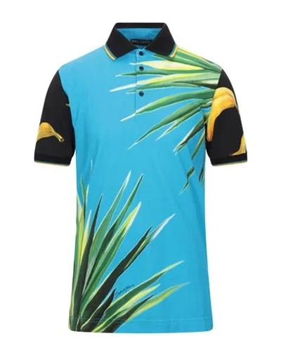 Shop Dolce & Gabbana Polo Shirts In Azure