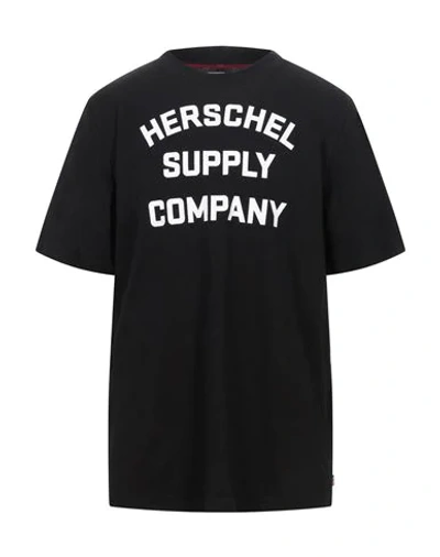 Shop Herschel Supply Co . Man T-shirt Black Size 38 Cotton