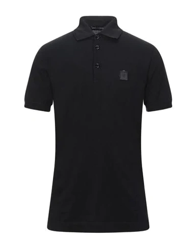 Shop Dolce & Gabbana Man Polo Shirt Black Size 38 Cotton, Pvc - Polyvinyl Chloride, Polyurethane, Elastan