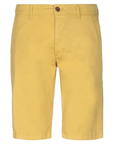 Shop Bomboogie Man Shorts & Bermuda Shorts Ocher Size 30 Cotton, Elastane In Yellow