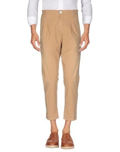 Shop Aglini Man Pants Camel Size 32 Cotton, Elastane In Beige