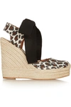 STELLA MCCARTNEY Leopard-Print Canvas Wedge Espadrilles