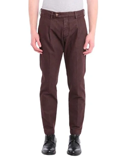 Shop Gabardine Pants In Dark Brown