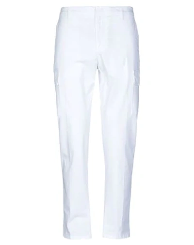 Shop Dondup Man Pants White Size 32 Cotton, Elastane