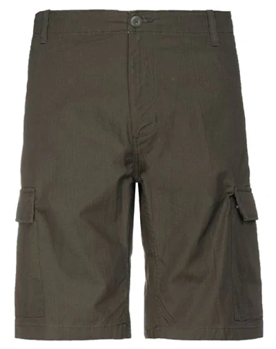 Shop Carhartt Man Shorts & Bermuda Shorts Dark Green Size 29 Cotton