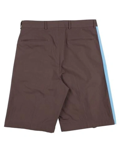 Shop Valentino Garavani Man Shorts & Bermuda Shorts Dark Brown Size 32 Cotton