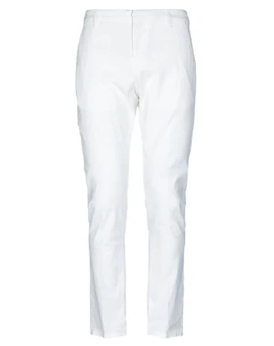 Shop Dondup Man Pants White Size 32 Cotton, Linen, Elastane