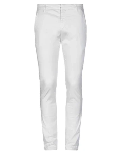 Shop Dondup Man Pants Ivory Size 33 Cotton, Elastane In White
