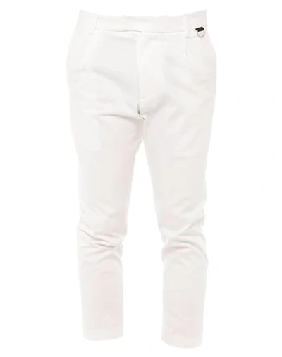Shop Low Brand Man Cropped Pants White Size 31 Cotton, Elastane