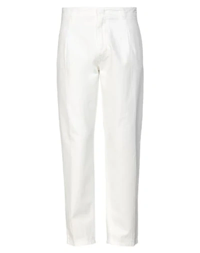 Shop Department 5 Man Pants Ivory Size 36 Cotton, Linen In White