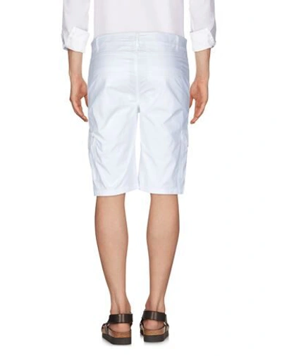 Shop Alpha Studio Man Shorts & Bermuda Shorts White Size 28 Cotton, Elastane