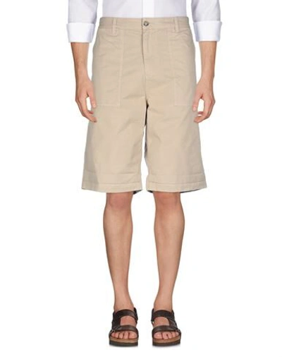 Shop Aeronautica Militare Shorts & Bermuda Shorts In Beige