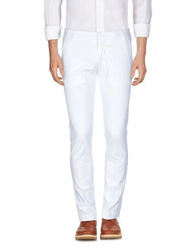 Shop Entre Amis Man Pants White Size 38 Cotton, Elastane