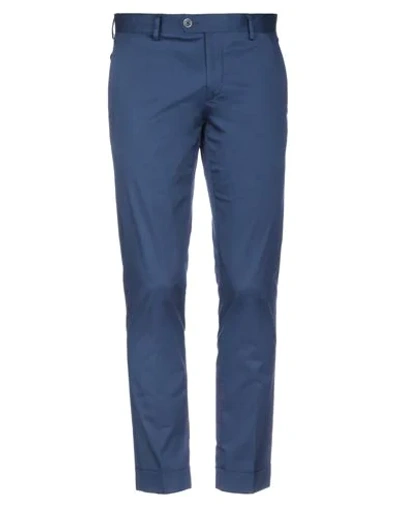Shop Domenico Tagliente Man Pants Blue Size 42 Cotton, Elastane