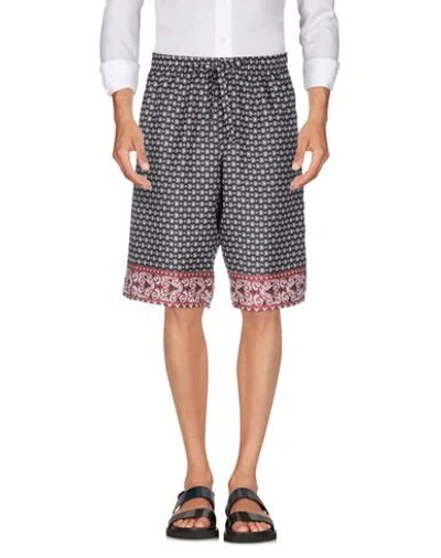 Dolce & Gabbana Man Shorts & Bermuda Shorts Black Size 34 Silk In Black