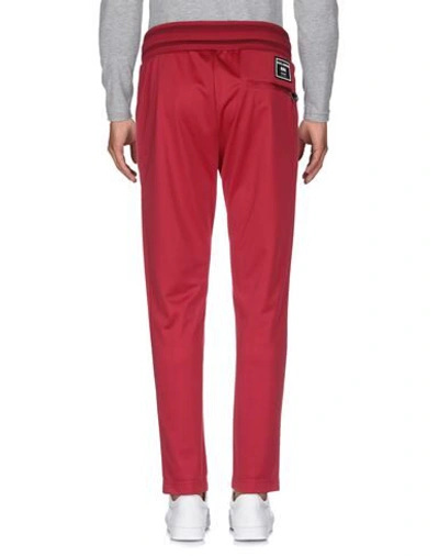 Shop Dolce & Gabbana Man Pants Red Size 38 Polyester, Cotton, Elastane, Acetate