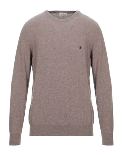 Shop Brooksfield Man Sweater Light Brown Size 46 Virgin Wool In Beige