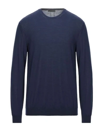 Shop +39 Masq Sweaters In Slate Blue