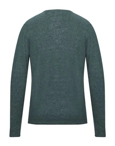 Shop Kangra Cashmere Kangra Man Sweater Dark Green Size 44 Linen