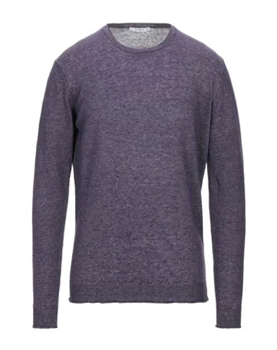 Shop Kangra Cashmere Kangra Man Sweater Purple Size 44 Linen