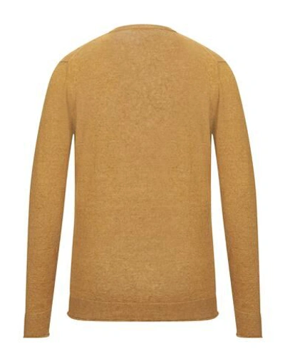 Shop Kangra Cashmere Kangra Man Sweater Ocher Size 44 Linen In Yellow