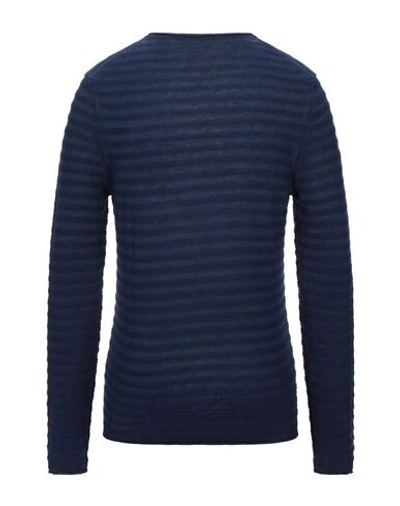 Shop Vneck Man Sweater Midnight Blue Size 42 Linen, Cotton