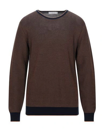 Shop Vneck Man Sweater Camel Size 46 Cotton In Beige