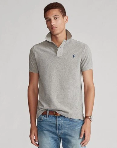 Shop Polo Ralph Lauren Man Polo Shirt Grey Size Xs Cotton