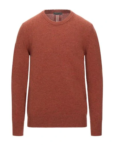 Shop +39 Masq Man Sweater Rust Size S Wool In Red
