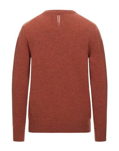 Shop +39 Masq Man Sweater Rust Size S Wool In Red
