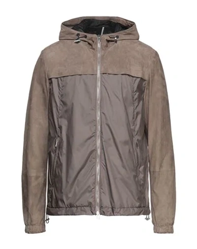 Shop Low Brand Jackets In Dove Grey