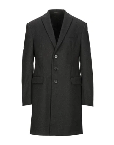 Shop Emporio Armani Man Coat Steel Grey Size 34 Virgin Wool, Cashmere