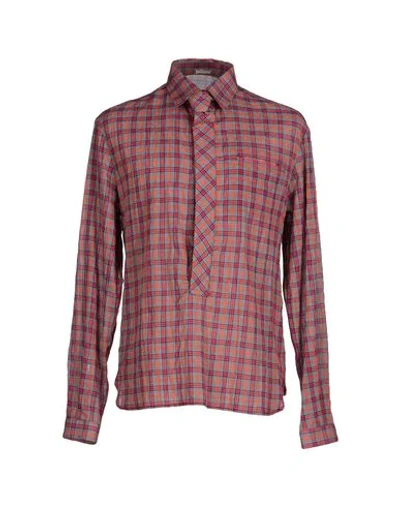 Shop Galliano Man Shirt Fuchsia Size 38 Cotton, Polyester In Pink