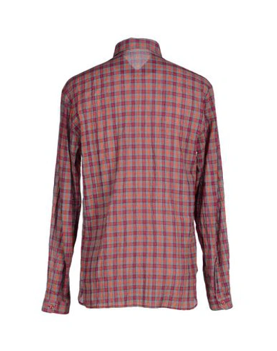 Shop Galliano Man Shirt Fuchsia Size 38 Cotton, Polyester In Pink