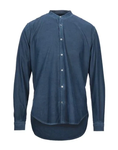 Shop Brooksfield Man Shirt Midnight Blue Size 17 ½ Cotton In Dark Blue