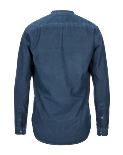 Shop Brooksfield Man Shirt Midnight Blue Size 17 ½ Cotton In Dark Blue