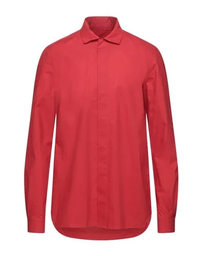 Shop Rick Owens Solid Color Shirt In Red