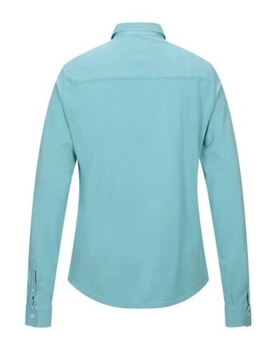 Shop Fedeli Shirts In Turquoise