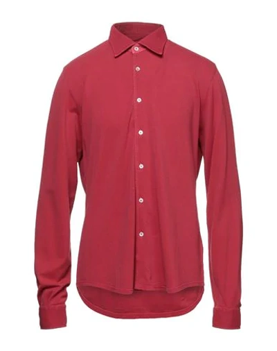 Shop Fedeli Shirts In Brick Red