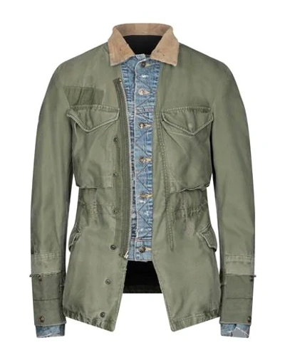 Shop Greg Lauren Jackets In Military Green