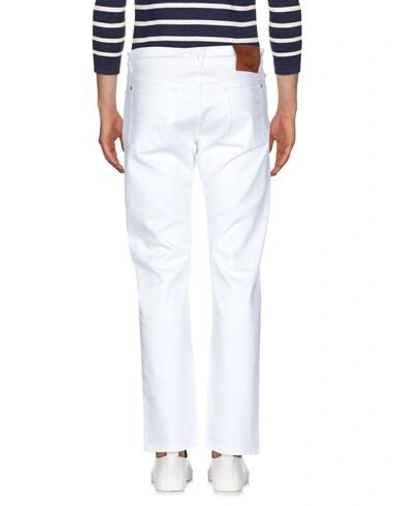 Shop Versace Denim Pants In White