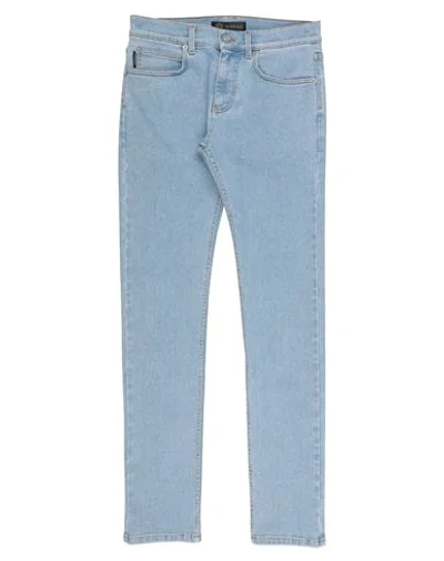 Shop Versace Man Jeans Blue Size 33 Cotton, Elastomultiester, Elastane, Synthetic Fibers, Calfskin